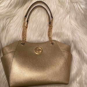 NWT Gold Metallic Michael Kors Tote